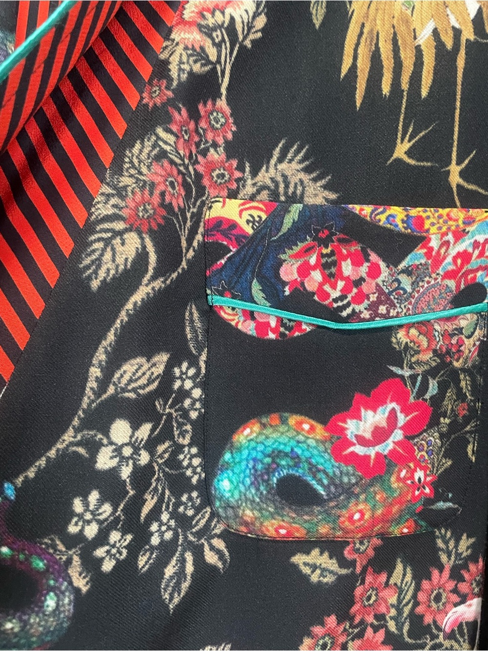 Etro Tiger & Floral Silk Smoking Jacket - Picture 10 of 15